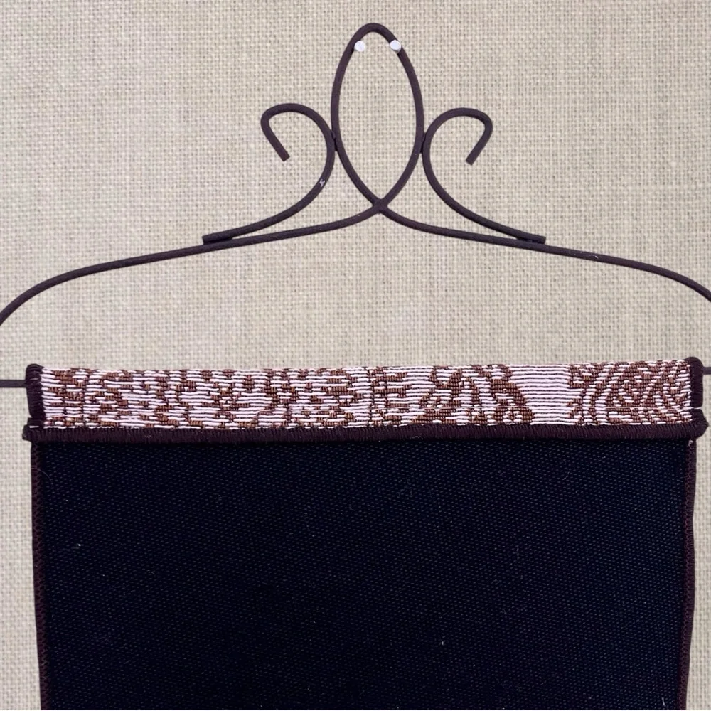 Brown and Tan Scripture Wall Hanging Decor Bell Pull Tapestry Style